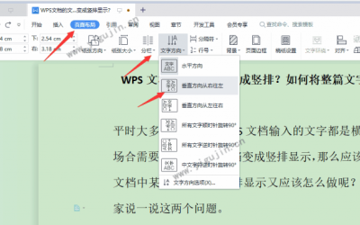WPS文档的文字如何变成竖排？如何将整篇文字变成竖排显示？