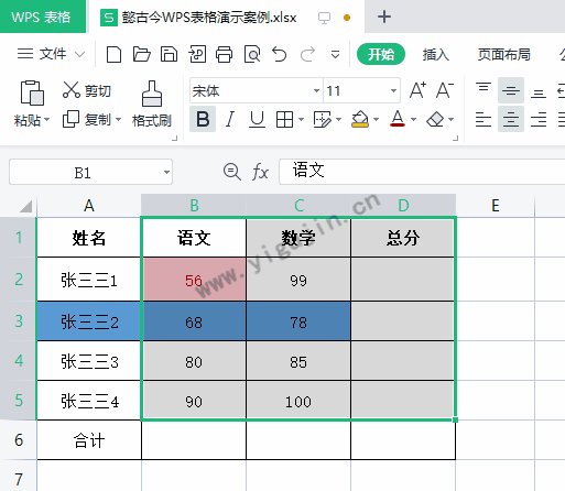 WPS表格如何快速选择整列或整行或几行或几列单元格？