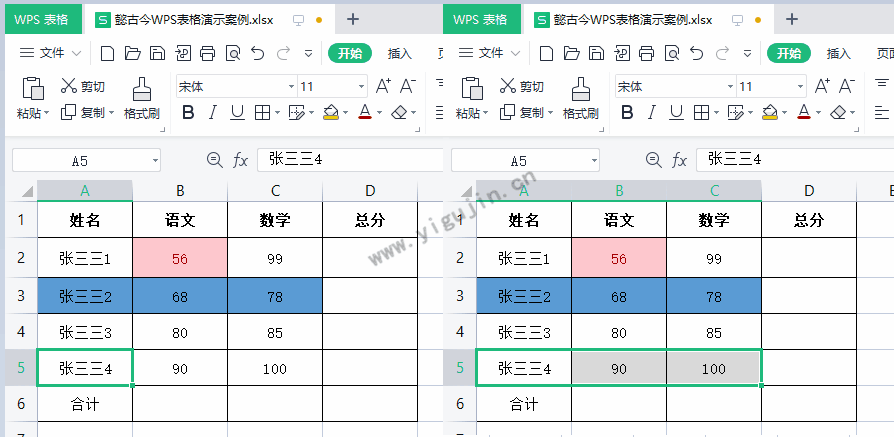 WPS表格如何快速选择整列或整行或几行或几列单元格？